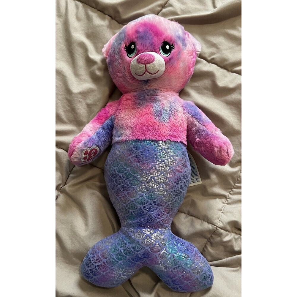 Build A Bear Mermaid Summer Swim Pink Purple Mer-Bear Plush Animal BABW 2020